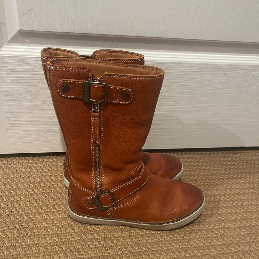 UGG Kids Tan Leather Boots